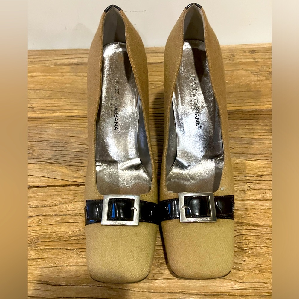 Dolce & Gabbana Tan Buckle Women Shoes
